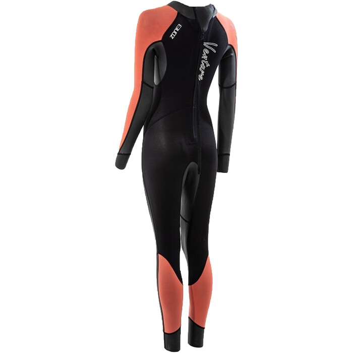 2024 Zone3 Frauen Venture Rckenreiverschluss Swim Neoprenanzug WS22WVEN101 - Black / Orange